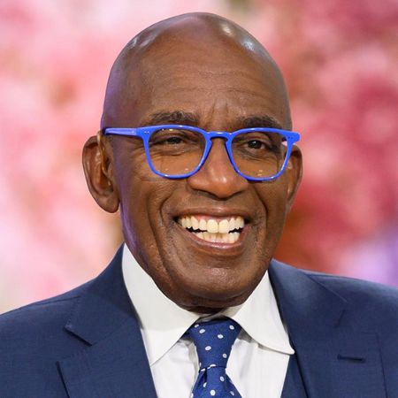 Al Roker in a black suit caught on the camera.